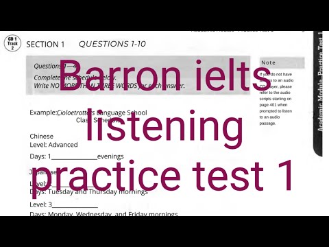 Barron's IELTS listening practice test 1 with answers.....must try it