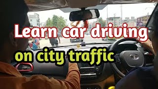 Learn car driving on city traffic