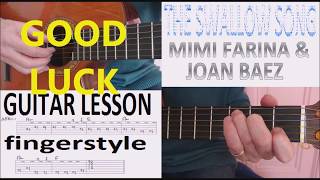 THE SWALLOW SONG - MIMI FARINA &amp; JOAN BAEZ fingerstyle GUITAR LESSON