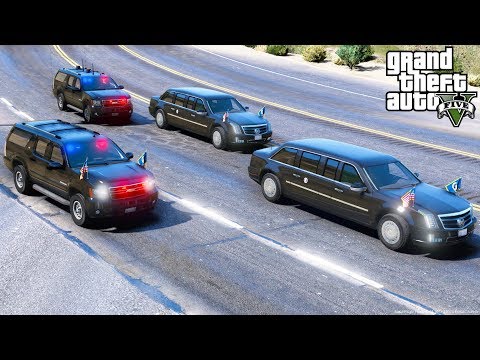 Secret Service Escorting President Trump To Air Force One in GTA 5 Video