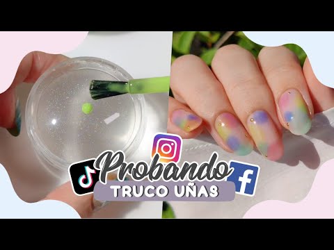 Probé el TRUCO de UÑAS AURA ARCOIRIS 🌈 ¿FUNCIONARÁ en 😱 Uñas Cortas?