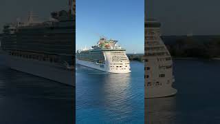 Liberty of the Seas docking in Nassau, Bahamas this morning #royalcaribbean #cruise #cruiseship