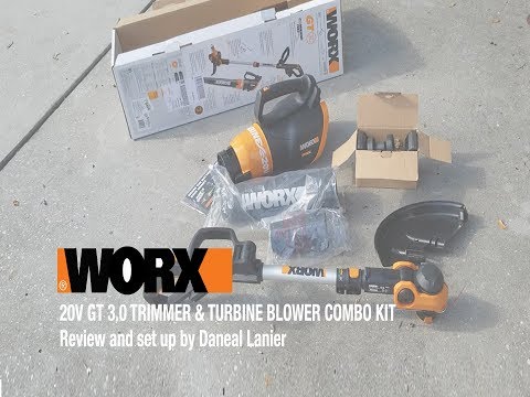 Worx 20V GT 3.0 TRIMMER & TURBINE BLOWER COMBO KIT review and set up