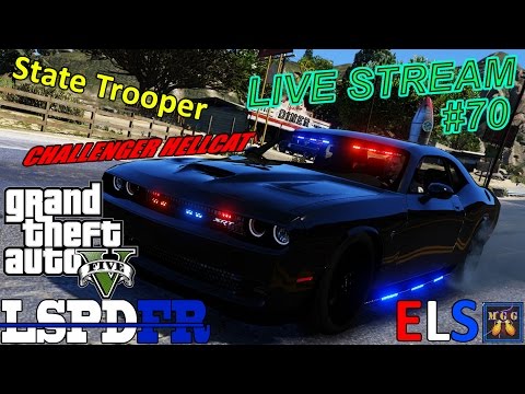 State Trooper Undercover Dodge Challenger SRT Hellcat Highway Patrol GTA 5 LSPDFR Live Stream 70