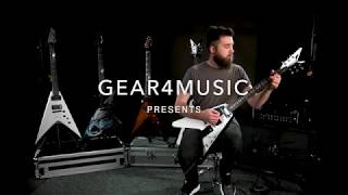 Video thumbnail for Dean Michael Schenker Retro Electric Guitar, Black/White | Demonstration by Gear4music Guitars