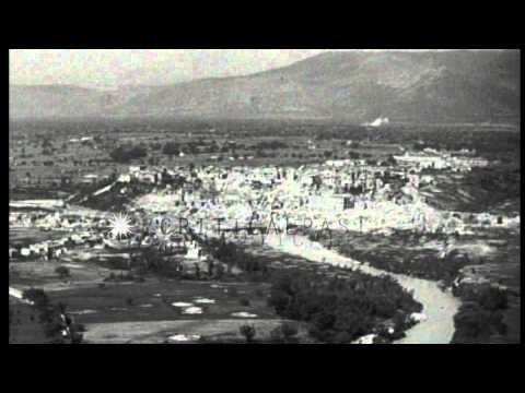 Aerial views of Pontecorvo from a US Army Air Force aircraft in flight during Wor...HD Stock Footage