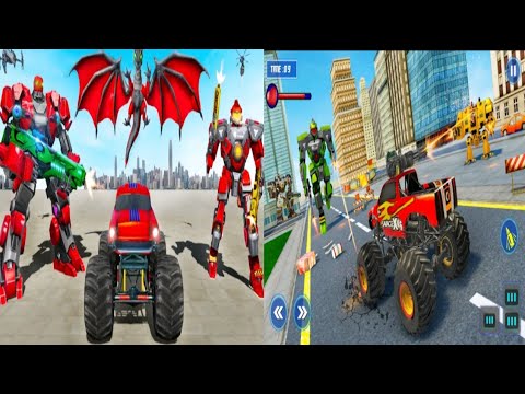 Monster truck robot wars new dragon robot game 2021