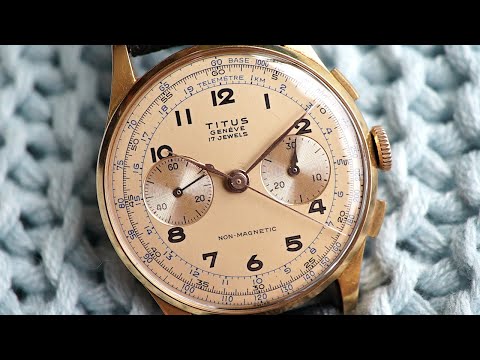 CRISP Titus Geneve 18k rose gold chronograph - Landeron 48 - 1950's