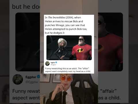 In The Incredibles (2004), when Helen arrives to rescue Bob and punches Mirage, you can see that