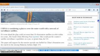 "CHINA PLANS FOR GLOBAL NETWORK OF SURVEILLANCE SATELLITES"
