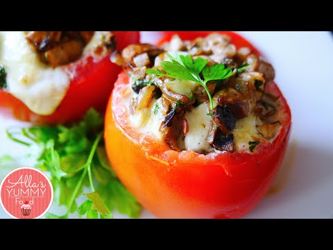 Stuffed Tomato with Mushrooms & Mozzarella - Фаршированные Помидоры