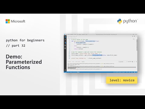 Demo Parameterized functions | Python for Beginners 32 of 44