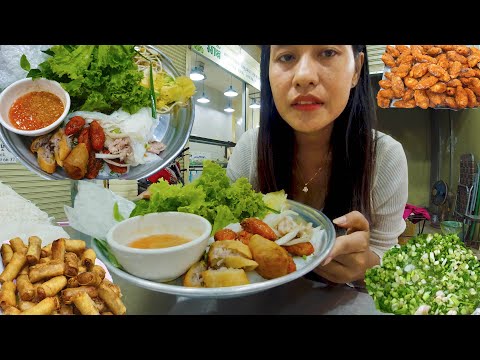 Have you Ever Eaten This Breakfast - Taro Spring Roll, Grilled Pork Meat With Vermicelli Rice Noodle