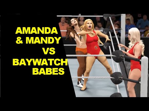 WWE 2K17 Amanda Cerny & Mandy Leon vs Eliza & Haley - Tag Team