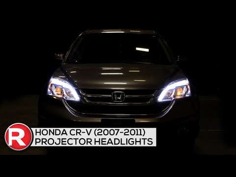Spec-D Projector Headlights Honda CRV (2007-2011) LED DRL - Black/Chrome - Demo & DIY How To Install