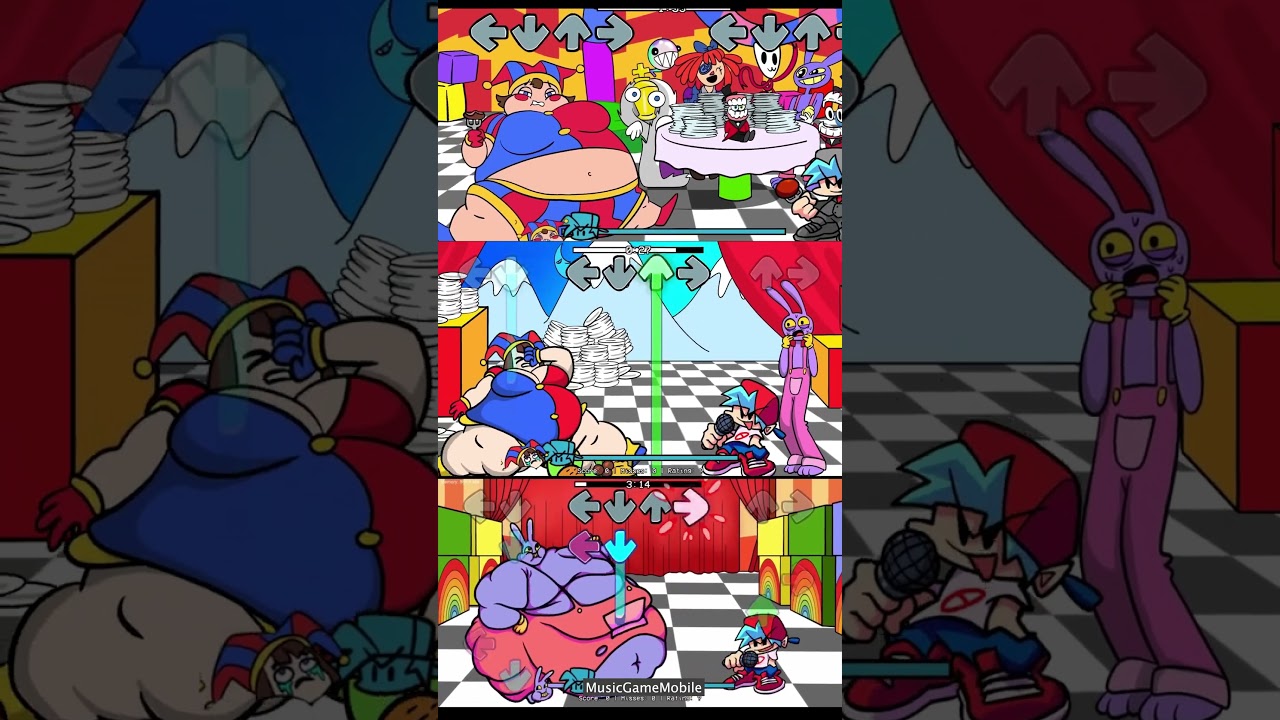 Friday Night Funkin' Fat TADC Mod But Pomni vs Jax - FNF Mods