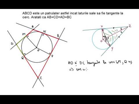 Tangente la cerc - Problema rezolvata (clasa a 7-a)
