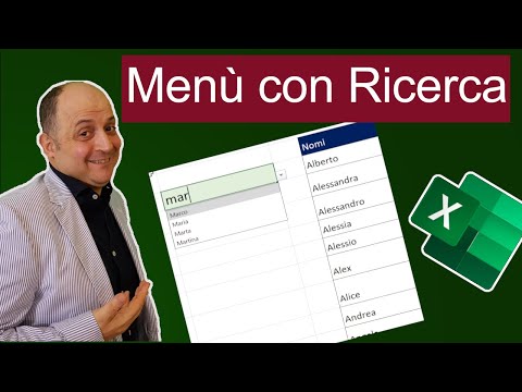 EM205 Nuovo menu a tendina di Excel  con ricerca del testo, metodo facilissimo (No VBA No formule)