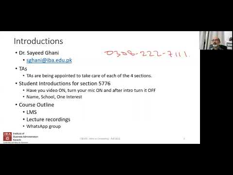 IBA: Intro to Computing - F21 - Lecture 1 - Course overview and Introduction to Algorithms