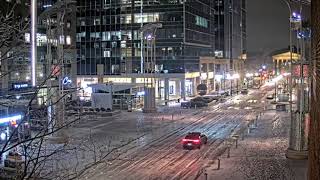 Live look at snow-covered Fayetteville Street in downtown Raleigh❄️