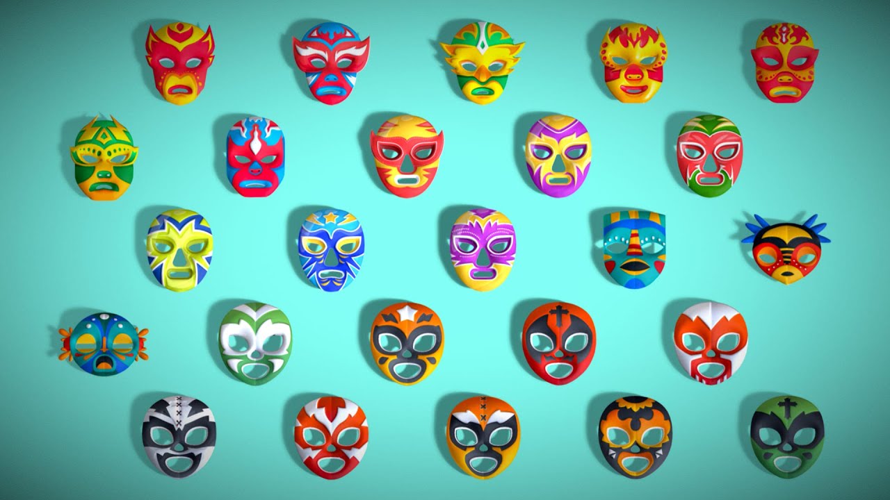 25 Kids Evil Mask Pack 1 - Cartoon Low Poly Mask - Stylized Costume Masks Set 3D Model