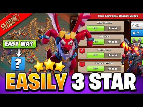 How to Easily 3 Star Dragon Escape Challenge 1-4 in Clash of Clans | Coc New Event Attack