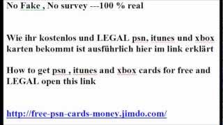 preview picture of video 'psn, itunes, and xbox cards for FREE and LEGAL-NO fake,No survey !!!!! (German, English)'