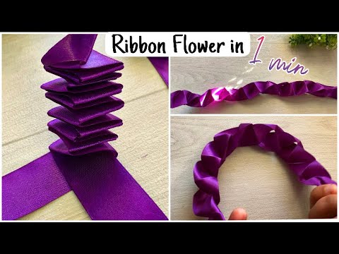 Satin Ribbon Flowers 🌸 How to make ribbon flower/ DIY Ribbon Rose