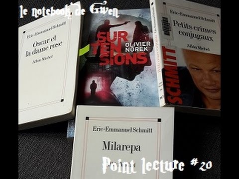 Point lecture #20: Surtensions d'Olivier Norek, le cycle de l'invisible d'Eric-Emmanuel Schmitt...