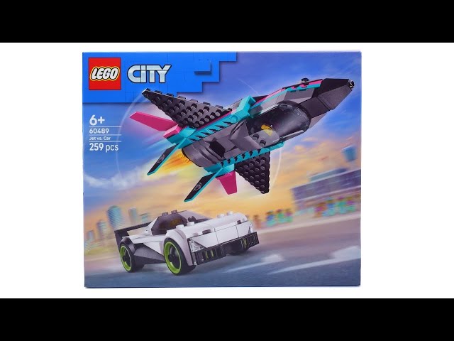 Vídeo relacionado con LEGO City Jet vs. Coche de Juguete - Kit de Maquetas de Avión, Supercoche de Carreras y Minifiguras de Piloto y Conductor - Regalo de Cumpleaños para Niños de 6+ Años - 60489