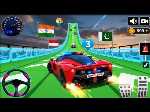 🚔 India vs Pakistan: The Ultimate Police Car Mega Ramp Challenge! 🇮🇳🇵🇰