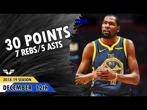 Kevin Durant - 2018.12.12 - Warriors vs Raptors - 30 Pts, 7 Rebs, 5 Asts