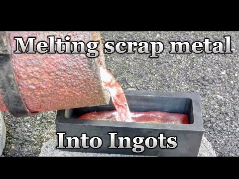 Melting Scrap Metal Into Ingots -Trash To Treasure -ASMR Melting Metal -Melting Scrap