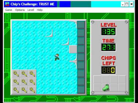 Chip's Challenge 1 level 135 solution - 256 seconds