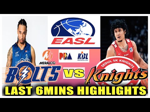 Crucial LAST 6 MINUTES INTENSE GAME Meralco Bolts (PBA) vs Seoul SK Knights (KBL) Highlights