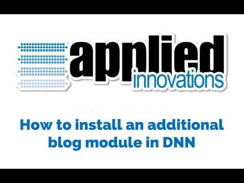How to install an additional Blog module in DNN