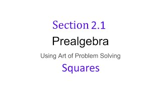 AOPS - Prealgebra - Chapter 2 - 2.1 Squares
