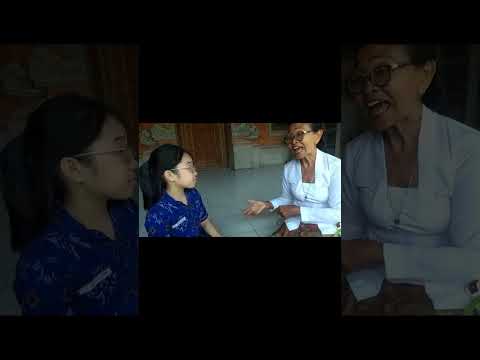 Reportase Ni Putu Jesslyn Maheswari mengenai sejarah singkat tari pendet bersama nini Ni Ketut Arini