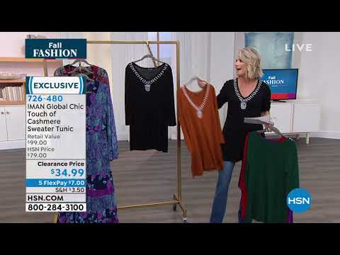 IMAN Global Chic Touch of Cashmere Sweater Tunic