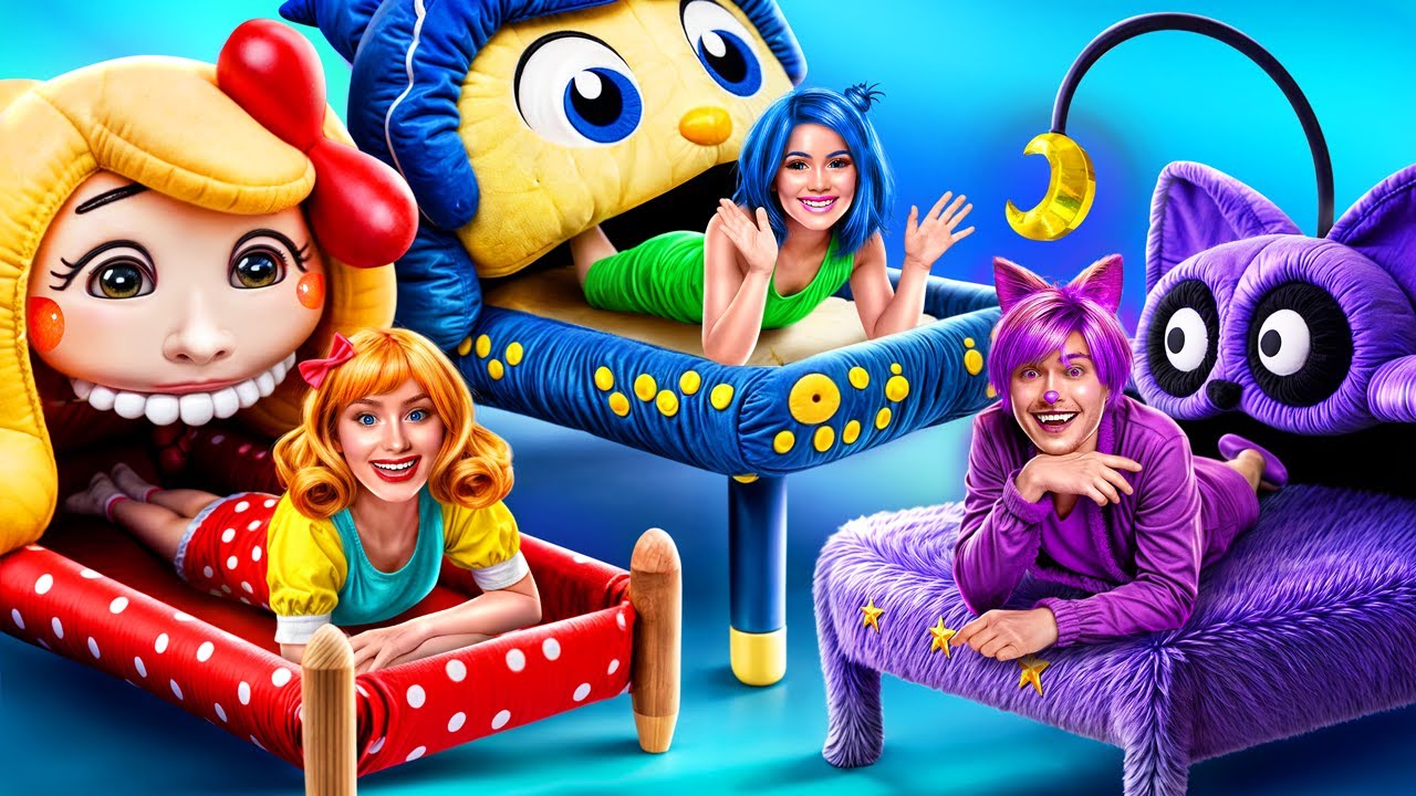 Construímos um Beliche para Trigêmeos! Catnap vs Miss Delight vs Joy!Transformação do Quarto Secreto