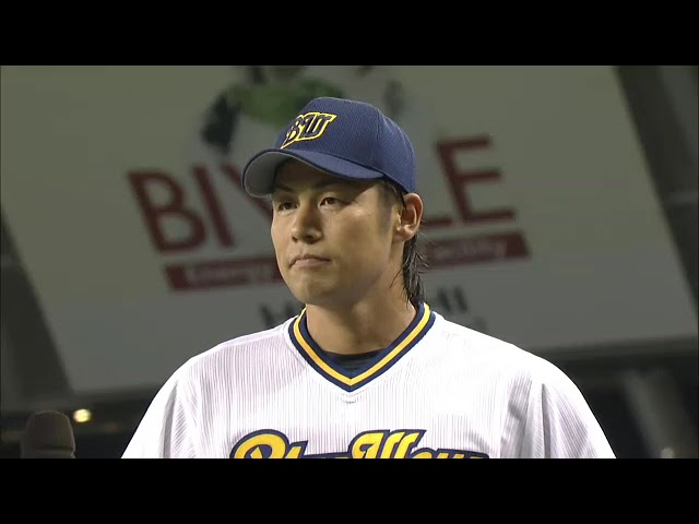 バファローズ・竹原直隆選手ヒーローインタビュー 8月30日 埼玉西武ライオンズ 対 オリックス・バファローズ