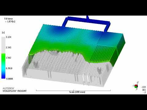 Top cover filling study 2gate from BSK mold