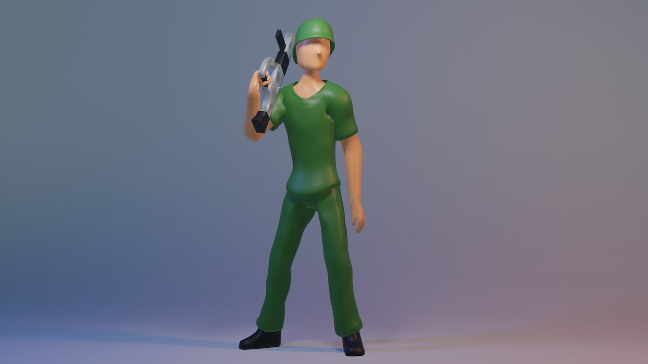 Soldier character for game ANIMATIONS INCLUDED 3D Model
