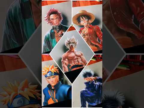 Top 5 My Anime Art Work #shorts #youtubeshorts #shortsart #art #artist #anime #drawing #rahiljindran