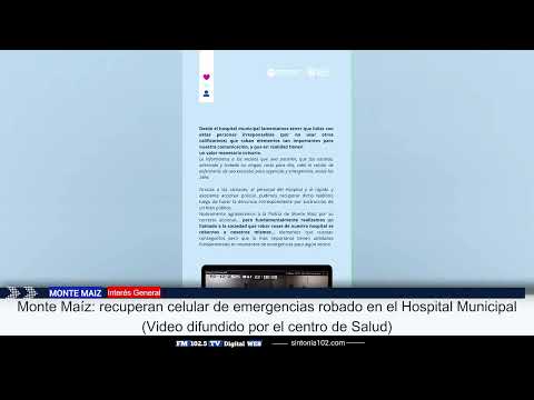 Monte Maíz: una paciente sustrajo un teléfono del área de enfermería