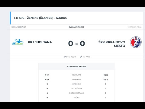 17.KROG - 1.B SRL - ŽENSKE (24/25): RK LJUBLJANA : ŽRK KRKA NOVO MESTO