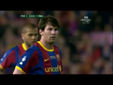 Przeszkadzanie Laserami rzut wolny -Lionel Messi FINAŁ  Copa del Rey REAL - BARCELONA 20.04.2011