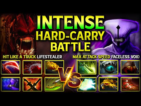 INTENSE HARD-CARRY BATTLE | HIT LIKE A TRUCK LIFESTEALER VS. MAX ATTACK SPEED FACELESS VOID DOTA 2