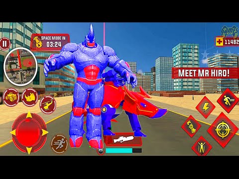 Rhino Robot Monster Truck Transform Robot Game 2021: Red Robot Transform - Android Gameplay