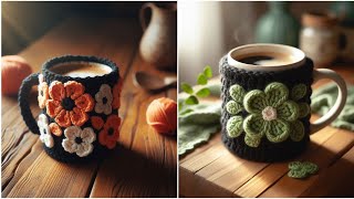 Creative Crochet Coffee Mug Cover Design Ideas for Cozy Mornings. #crochet #diy #coffeelover 